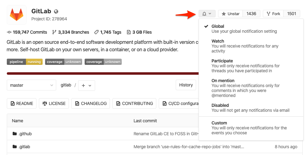 Gitlab notifications. Gitlab notifications